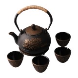 翻砂鐵壺+四個(gè)中鐵杯+墊叉包裝 定制茶具 定制logo