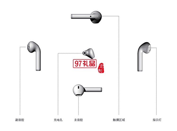 真無(wú)線藍(lán)牙耳機(jī)(5.0雙耳通話觸摸版) 白色