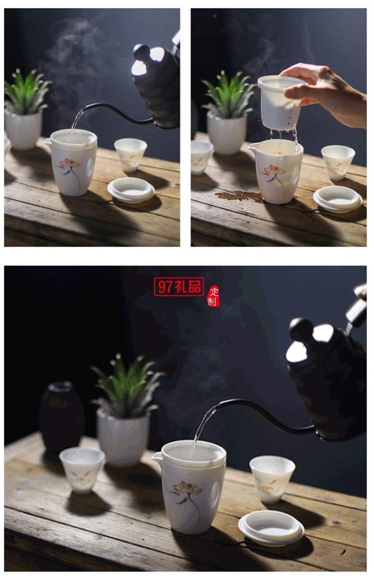 羊脂白玉便捷旅行茶具