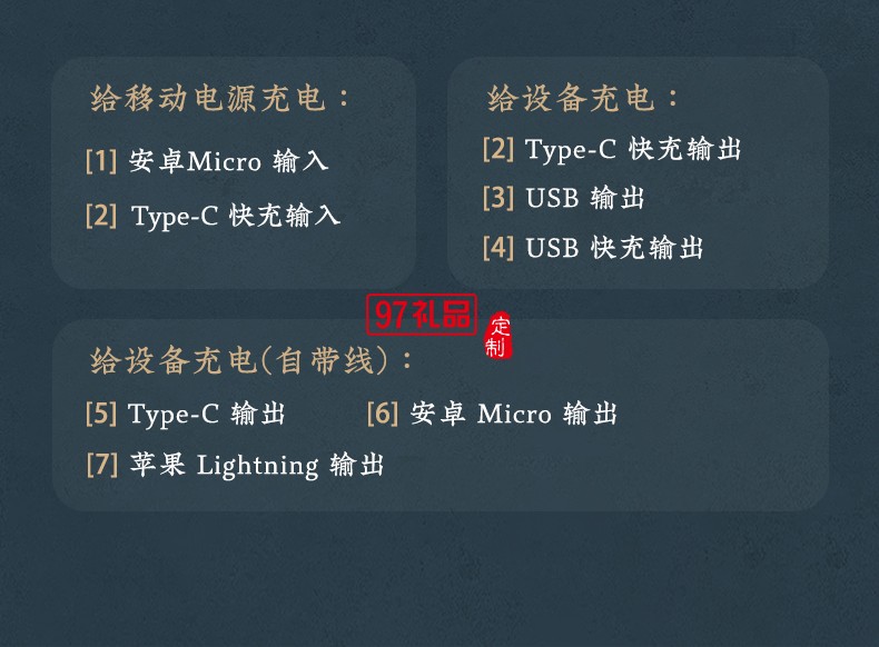 充電寶10000毫安小巧便攜自帶線手機(jī)移動電源