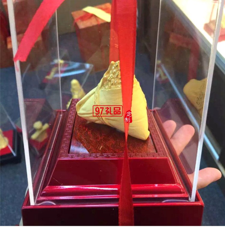 寓意一生金  端午節(jié)絨沙金粽紀(jì)念禮品擺件