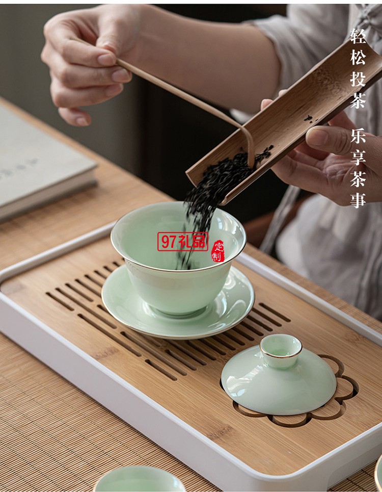 膠囊包雙側(cè)把壺旅行茶具套裝帶茶盤便攜式蓋碗陶瓷功夫茶具