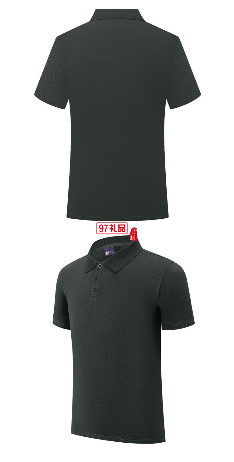 定制polo衫 180g紡棉純色翻領(lǐng)短袖工作服定制