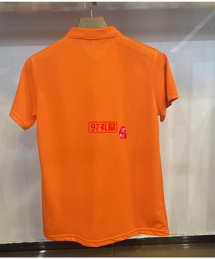 定制polo衫 180g紡棉純色翻領(lǐng)短袖工作服定制